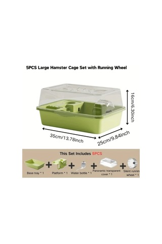 Willowhaven 5 Adet Büyük Hamster Kafesi Seti Sarı Koşu Tekerlekli Geniş Yaşam Alanı Kolay Kurulum
