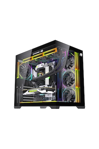 Alpha Neon 7x Argb Fan Kumanda Ve Kontrolcü Atx Boş Bilgisayar Kasası Siyah