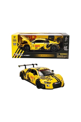 1:32 Sesli Ve Işıklı Rmz Hobby Bruce Lee Serisi Die Cast Çek Bırak Model Araba - Sarı Audi R8 Lms Br