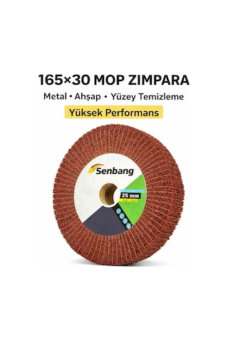 Senbang 165x30 Mop Skoç + Mop Skoç Zımpara Disk 25 Mm Delik Metal Ahşap Temizleme