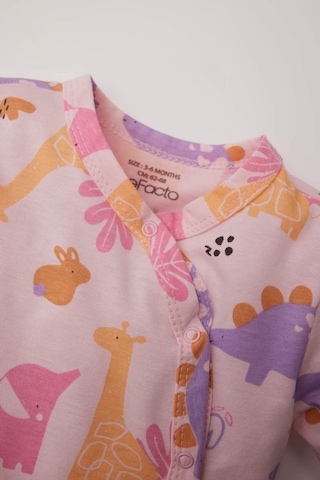 DeFacto Kız Bebek Yenidoğan Dinazor Desenli Ayaklı Uzun Kollu Penye Tulum E6045A5NSPN99 Pembe