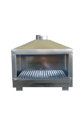 Lüks Krom Çelik - Sabit Ayaklı - Davlumbazlı Köfte Ocağı