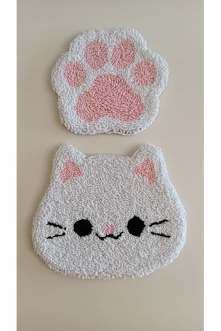 Kedi Bardak Altlığı & Gözlük Tutucu Seti