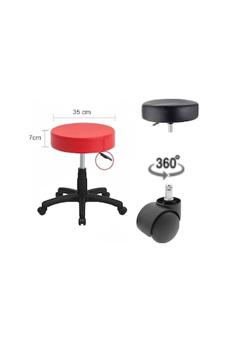 Depolife Tekerlekli Tabure Ofis Büro Hastane Labaratuar Öğrenci Eczane Ine