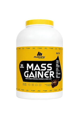 Mustang Nutrition Mass Gainer Karbonhidrat Tozu 5000 Gr 50 Servis Çikolata + Shaker + Protein Kahve Hediyeli çikolata