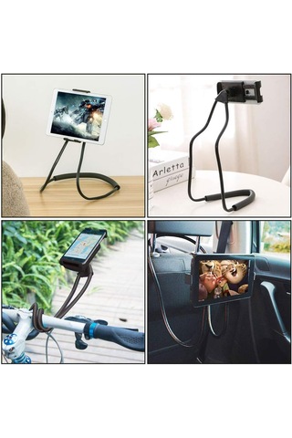 Hpytech Boyuna Da Asılabilen Esnek Telefon Tutucu Çok Fonksiyonlu Telefon Standı Siyah