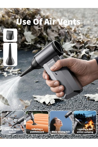 Ven-dens Vd-fan004 8000 Mah Taşınabilir Güçlü Fan, 100000 Rpm Motor Hızı, 29,6 W Güç, Şarjlı Kullanım, Koyu Gri