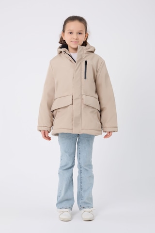 Freemen Kız Çocuk Taş Kürklü Su Ve Rüzgar Geçirmez Kapüşonlu 3 Kışlık Mont Taş