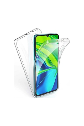 Adige Xiaomi Mi Note 10 Lite Uyumlu Kılıf Ön Arka 360 Koruma Arka Sert Mika Ön Silikon Şeffaf