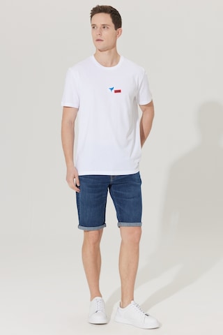 Ac&Co / Altınyıldız Classics Erkek K.Mavı Slim Fit Dar Kesim Pamuklu Esnek Denim Şort Koyu Mavi