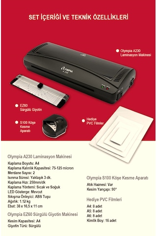 Olympia A230 4 in 1 A4 Laminasyon Makinesi