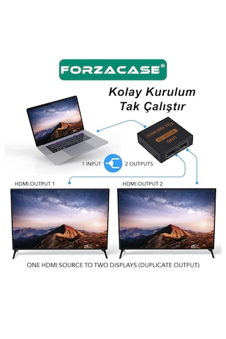 1x2 4k Hdmı Switch Ekran Monitör Splitter Çoğaltıcı - Fc1035