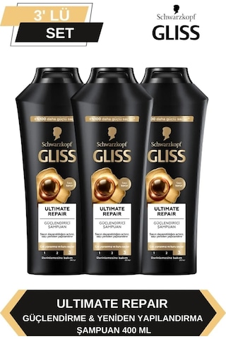 Gliss Ultimate Repair Şampuan 3 x 400 ML