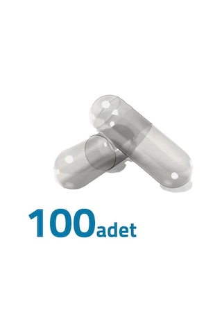 Büyük Boy Şeffaf Boş İlaç Kapsülü 00'' 100 Adet-1000mg Helal Sertifikalı
