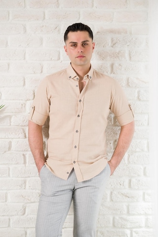 Advante Yaka Düğmeli Dokulu Slimfit Erkek Gömlek 001