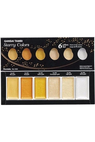 Zig Kuretake Gansai Tambi Sulu Boya Seti Starry Colors 6'lı