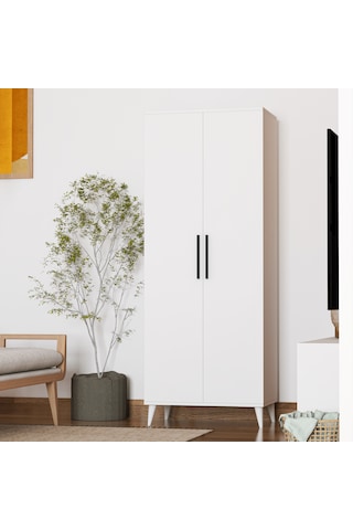 2 Kapaklı Askılı Ve Raflı Gardırop