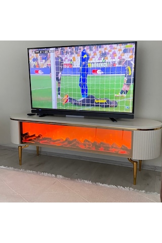 Desing Tv Sehpa 200 Cm Beyaz+gold