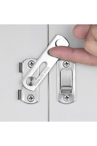 Geeroyoo Paslanmaz Çelik 4'lü Kapı Kilit Seti - 7x5 Cm, Antik Görünümlü, Kolay Montaj, Çekmece, Dolap Ve Kapılar İçin Gümüş