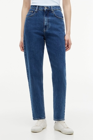 Tommy Hilfiger 90'lar Tarzı Yüksek Bel Dar Paça Mom Jean Bj4133-16255 Mavi