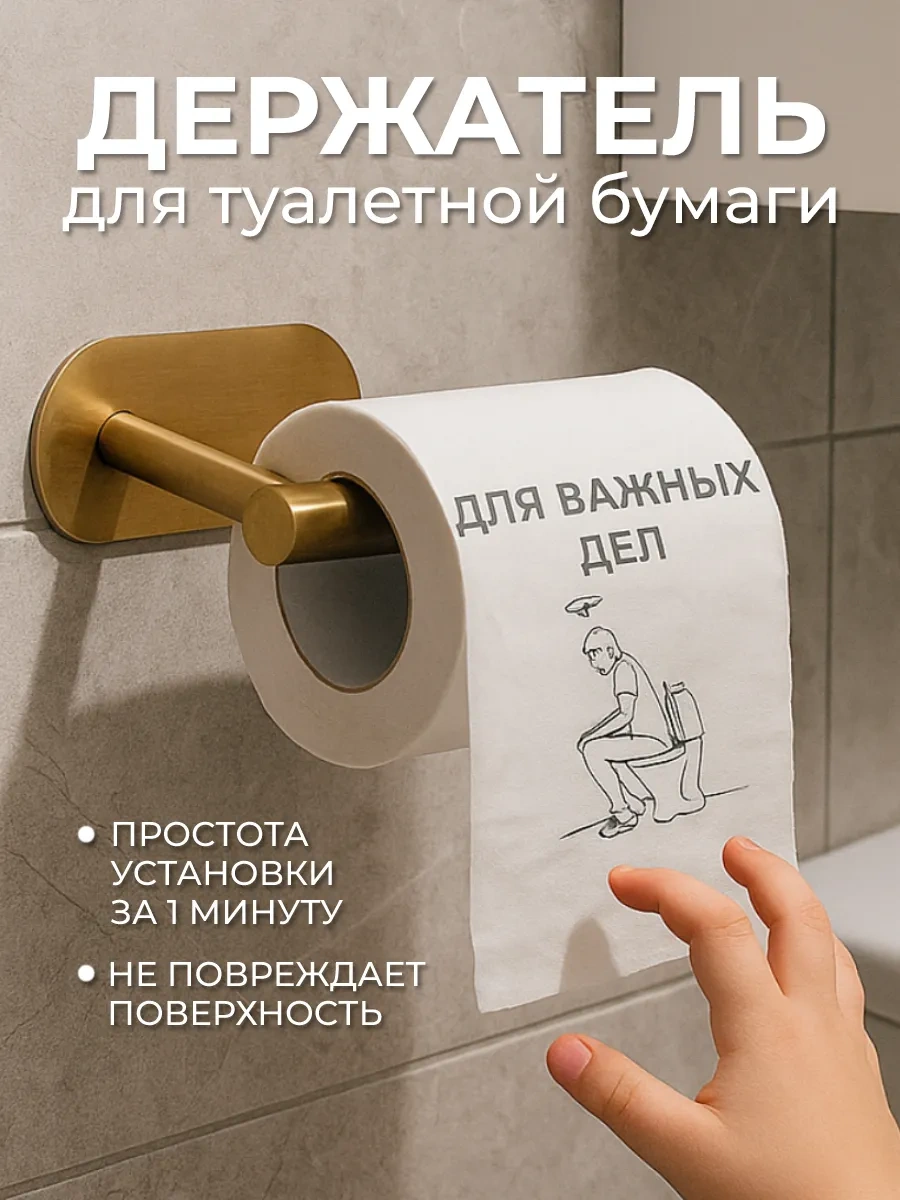 Ai.gul Delme Gerektirmeyen Kendinden Yapışkanlı Tuvalet Kağıdı Tutucu 330083564 Altın Rengi