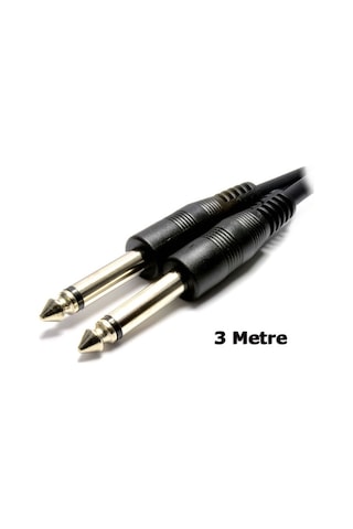 3 Metre 6.3 Mm To 6,3mm Mono Çivi Jak Jack Mikrofon Gitar Kablo