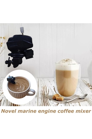 Adet Tekne Motoru Kahve Karıştırıcı, Tekne Pervanesi Kahve Karıştırıcı Siyah