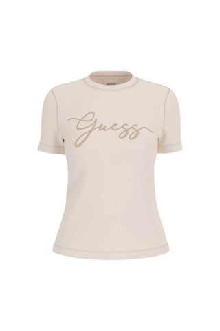 Guess Circe Nakışlı Logo Kadın T-shirt V6gı01k2962 Ekru