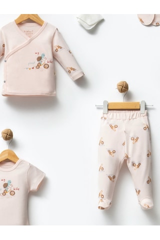 By Bubbles Unisex Desenli 10'lu Hastane Çıkış Seti Ekru Kaplumbağa