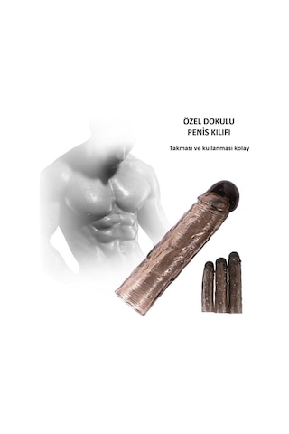 Lilitu Shop Ucu Dolgulu Uzatmalı 3'Lü Zenci Penis Kılıfı Seti
