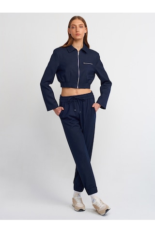 Dilvin Fermuarlı Bomber Ceket Lacivert