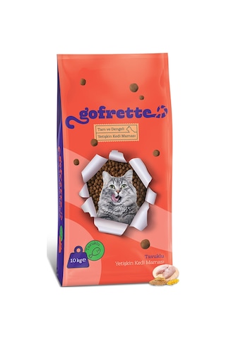 Gofrette Tavuklu Yetişkin Kedi Maması 10 KG