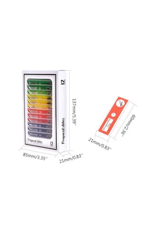 Ece 12'Li Mikroskop Slayt Seti Preparat Seti Başlangıç Karma