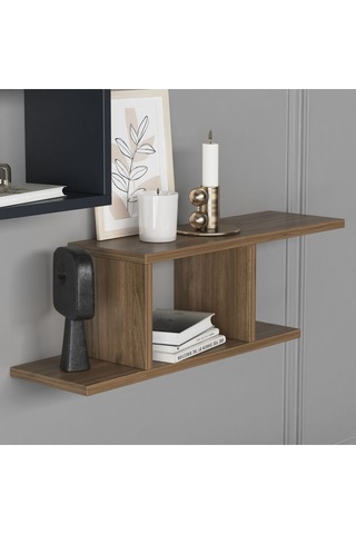 Deren Plus Duvar Rafı Antrasit Ceviz