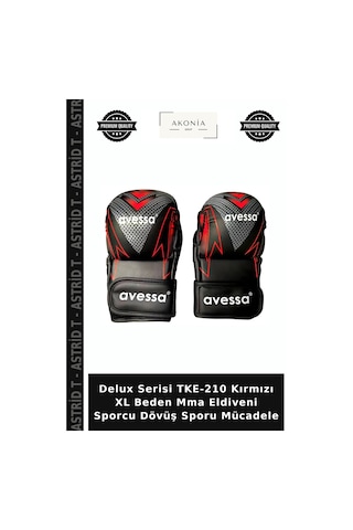Delux Serisi Tke-210 Kırmızı Xl Beden Mma Eldiveni Sporcu Dövüş Sporu Mücadele