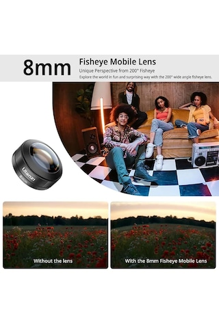 Ulanzi Cl-004 Telefonlar İçin 8mm Geniş Açılı Balık Gözü Lens