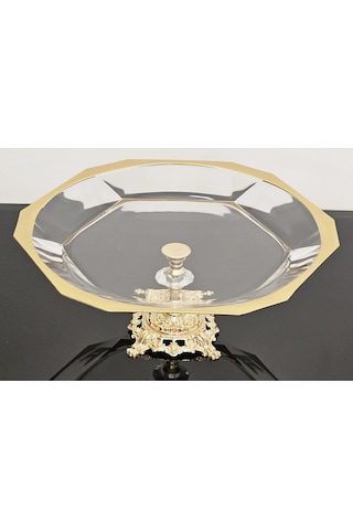 Atabey Home Avangarde Gold Döküm Ayaklı Gold Yaldızlı Büyük Boy Sunumluk Paşabahçe Reflection