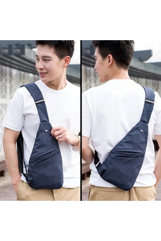 Dianziye Erkekler İçin Polyester Anti-kaçırma Göğüs Çantası - Spor, İş Ve Çağrı Kullanıma Uygun Mavi Renk