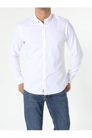 Colin's Slim Fit Shirt Neck Erkek Beyaz Uzun Kol Gömlek CL1048576_Q1.V1_WHT
