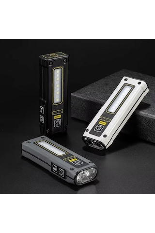 Sones E-smarter Std01 Cob Çalışma Lambası Güç Göstergeli Dış Mekan Acil Durum Onarım Lambası Mıknatıslı Led Mini El Feneri Gri