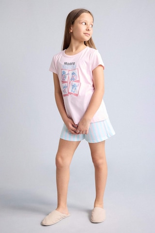 Defacto Dısney Lılo & Stıtch Relax Fıt Şort Tişört 2li Pijama Takımı Kız Çocuk H8491a826smpn645 Pembe-pn645