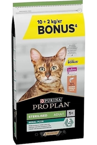 Pro Plan Sterilised Somonlu Kuru Kedi Maması 10 Kg +2 Kg Hediye