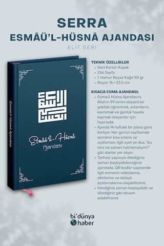 Serra Esmaül Hüsna Ajandası Elit Seri Çok Renkli