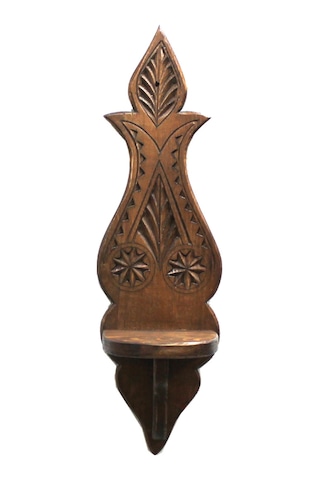 Ahşap Oymalı Lambalık Raf