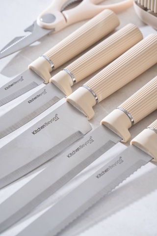 Cooper 7 Parça Bıçak Seti Krem