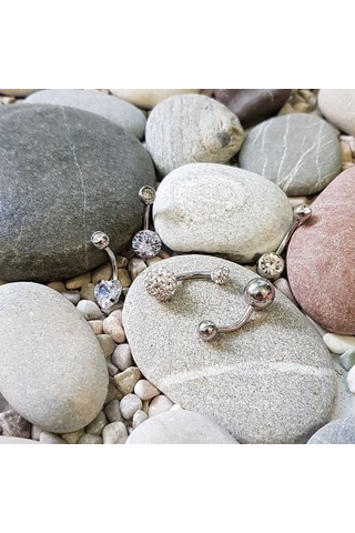 Chavin 5 Adet Taşlı Taşsız Cerrahi Çelik Göbek Piercing Ec92By