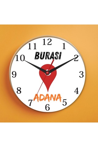 Memelekete Özel Duvar Cam Saati Beyaz