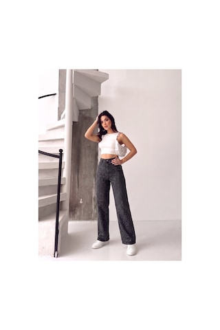Kene Jeans Ön Taşlı Kahve Tint Denim Wide Leg/bol Paça Pantolon Kahve Tint