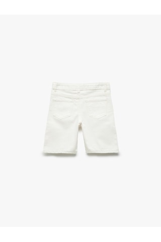 Koton Pamuklu Ayarlanabilir Lastikli Cepli Denim Şort Beyaz 5skb40010td Beyaz