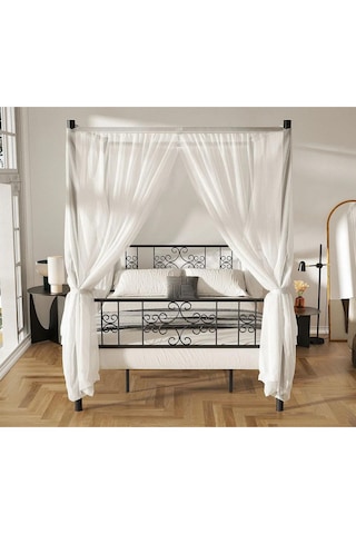 Reyo Stella Sultan Başlıklı Tek Kişilik Ferforje Metal Karyola C